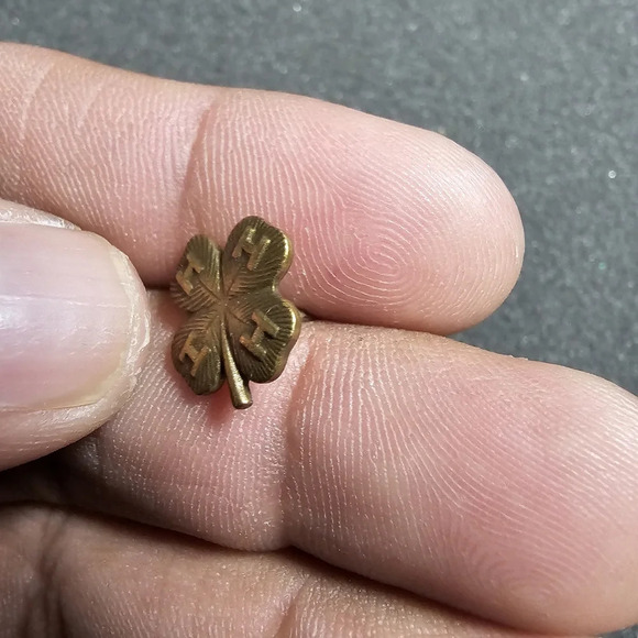 Vintage 4H Pin Bronze Metal Illinois State Four Leaf Clover see pictures for ref - Picture 6 of 7